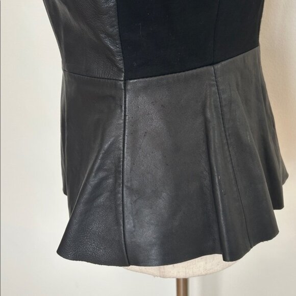 Antonio Melani Peplum Leather Top Size Small EUC - Picture 5 of 11